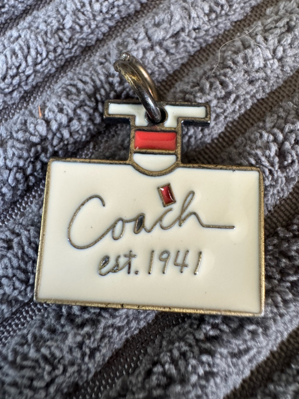 Coach Rare Perfume Bottle Keychain Pendant Enamel Bottle Bag Charm Tag Gold